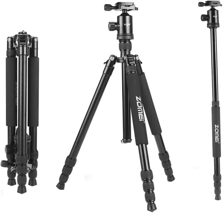 ZOMEI Tripod,Camera Tripod,Lightweight Camera Travel Z818 Tripod Aluminium Alloy Monopod with 360 Panorama Ball Head Quick Release Plate Ball for DSLR Canon Sony Nikon Cameras(Black)