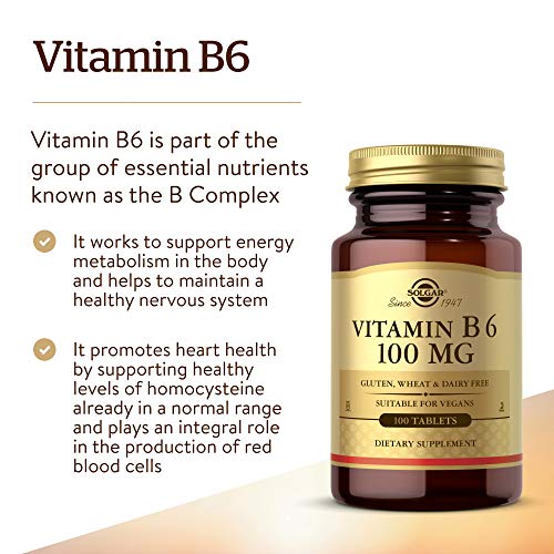Vitamina B6 Solgar 100 mg - Suplemento dietetico 100 tabletas
