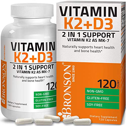 Bronson Vitamina K2 MK-7 + D3 120 Cápsulas | Non-GMO