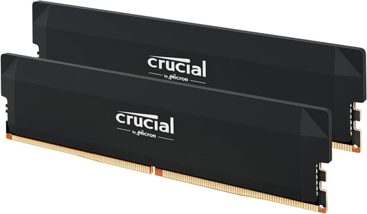 Crucial Pro DDR5 RAM 32GB Kit (2X16Gb) CL36 6000Mhz, Overclocking Desktop Gaming Memory, Intel XMP 3.0 & AMD Expo Compatible – Black CP2K16G60C36U5B