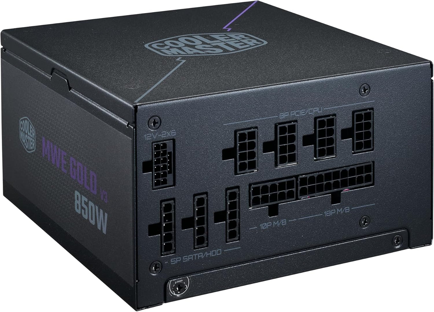 Cooler Master MWE Gold 850 V3 ATX 3.1 Full Modular PSU, 850W, 80+ Gold Efficiency, 90° 12VHPWR|600W Pcie 5.1, Japanese Capacitors, Zero-Rpm Mode, Hexagonal Fan Cover, 10-Year