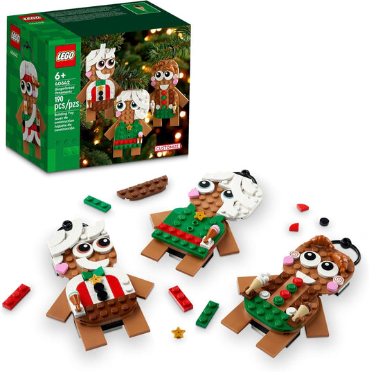 LEGO Gingerbread Ornaments - Christmas Tree Ornaments Building Set for Kids, Boys & Girls, Ages 6+ - 3 Gingerbread Decorations for Tree & Home - Gift Ideas for Kids - 40642