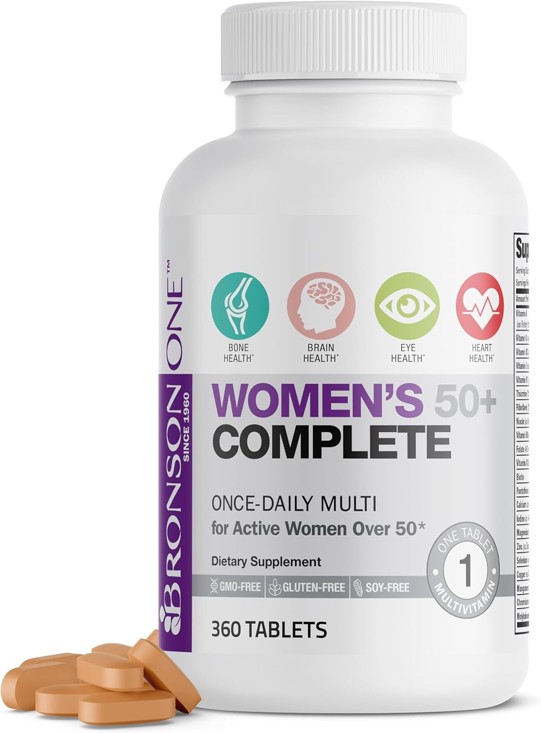 Bronson ONE Daily Women’S 50+ Complete Multivitamin Multimineral, 360 Tablets