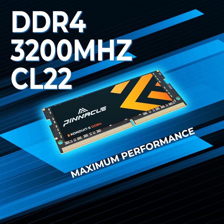 Timetec Pinnacle 16GB Kit(2X8Gb) DDR4 3200Mhz (Or 2933Mhz or 2666Mhz) PC4-25600 Non-Ecc Unbuffered 1.2V CL22 1Rx8 Single Rank 260 Pin SODIMM Laptop Notebook PC Computer Memory RAM Module Upgrade