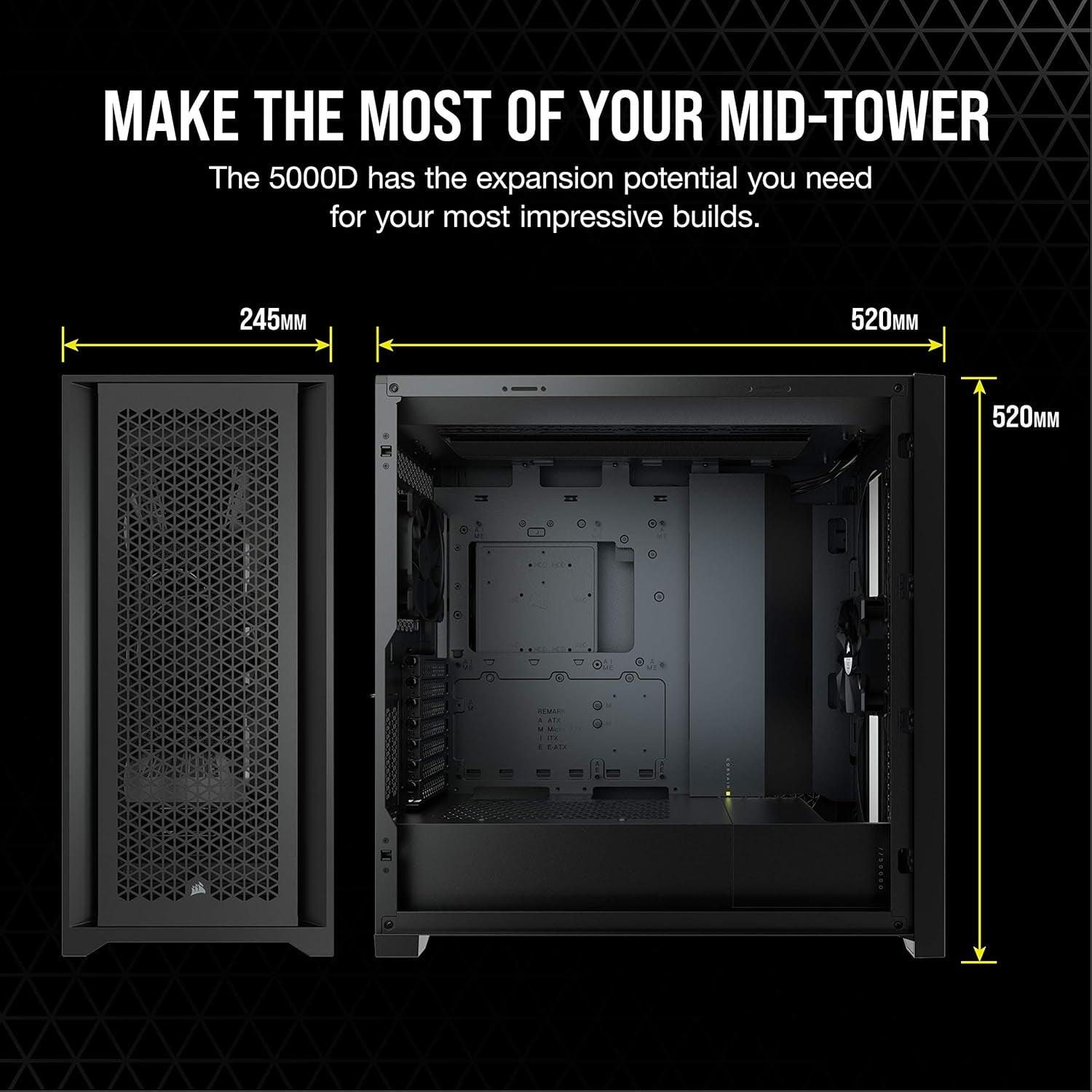 Corsair 5000D Airflow Tempered Glass Mid-Tower ATX PC Case - Black