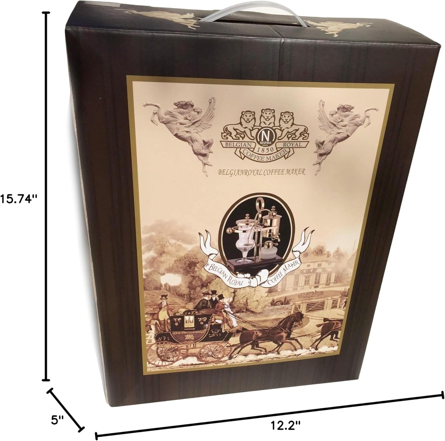 Nispira Belgium Royal Family Balance Syphon Unique Gravity Vintage Coffee Maker Vacuum Brewing System Silver 500 Ml
