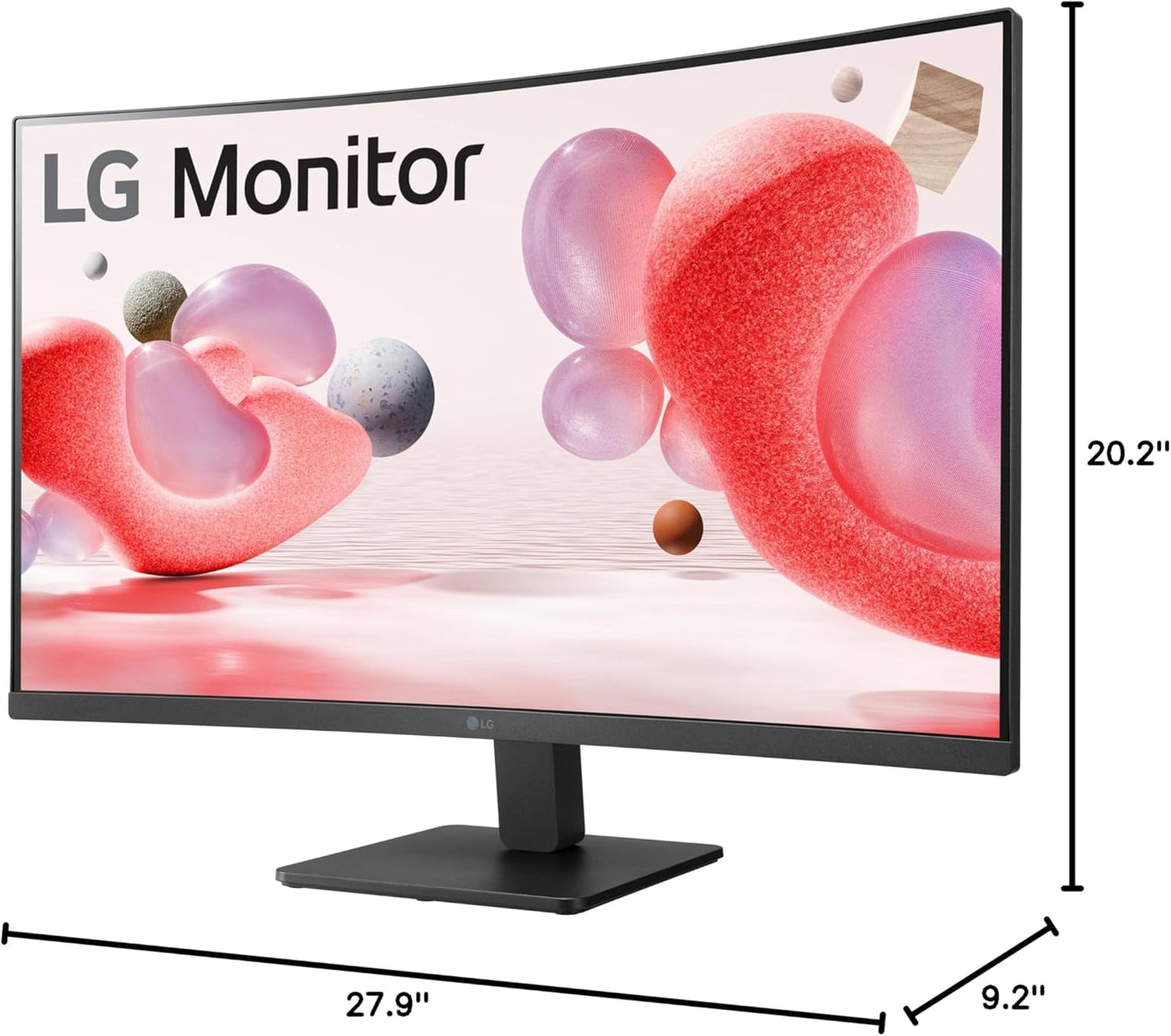 LG 32MR50C-B Curved Monitor 32-Inch FHD 100Hz AMD Freesync Onscreen Control Dynamic Action Sync Black Stabilizer Tilt Stand (HDMI) - Black