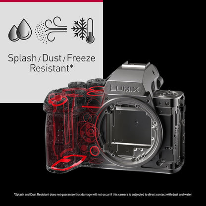 Panasonic LUMIX S1RII Full Frame Mirrorless Digital Camera, Hybrid Model Featuring a 44.3MP Full-Frame Sensor and Lumix'S First-Ever 8K Video Recording - DC-S1RM2