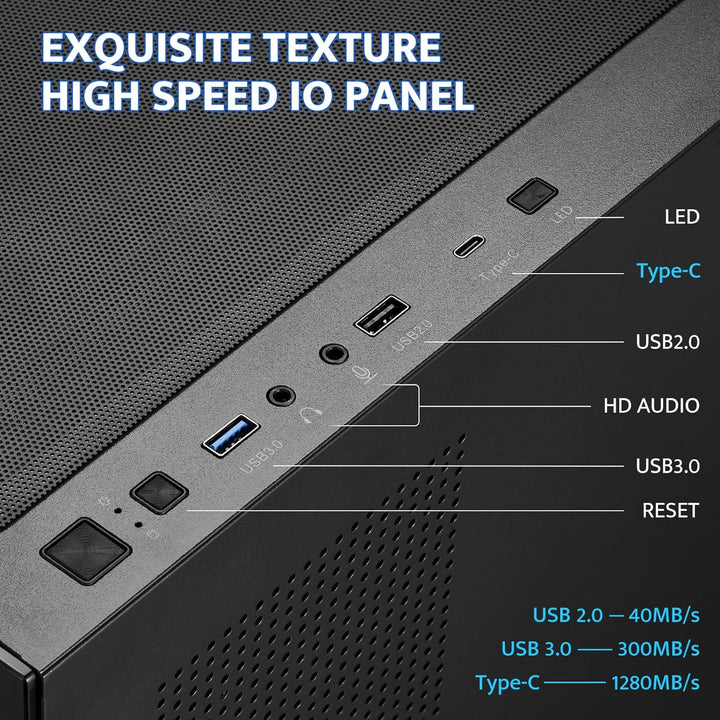 Darkflash ATX Mid-Tower PC Case, Pre-Install 4 PWM ARGB Fans Computer Case, Full View Dual Tempered Glass Gaming PC Case, Type C Port, Supports up to 360Mm Water Cooling Radiator, Black(Ds900)