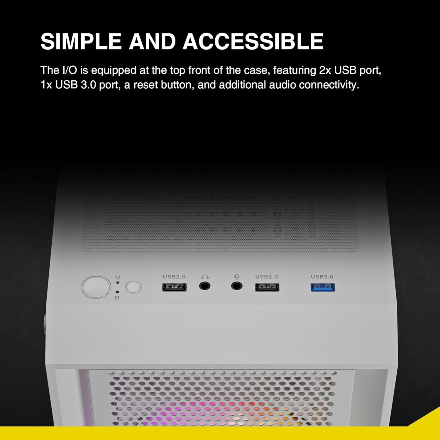 GAMDIAS White ATX Mid Tower Gaming Computer PC Case Side Tempered Glass, Preinstalled 4X 120Mm ARGB Fans, Support up to 6X 120Mm Fans, 360Mm Aio/Radiator, 340Mm GPU/VGA, 160Mm CPU Air Cooler