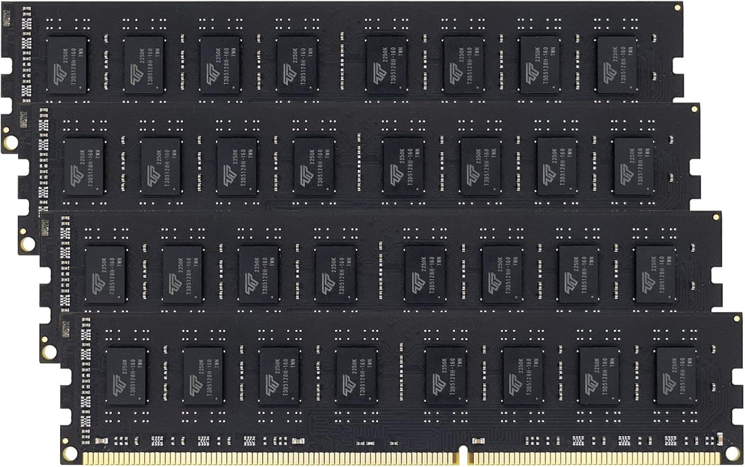 Timetec 32GB Kit(4X8Gb) DDR3L / DDR3 1600Mhz (DDR3L-1600) PC3L-12800 / PC3-12800 Non-Ecc Unbuffered 1.35V/1.5V CL11 2Rx8 Dual Rank 240 Pin UDIMM Desktop PC Computer Memory RAM(SDRAM) Module Upgrade