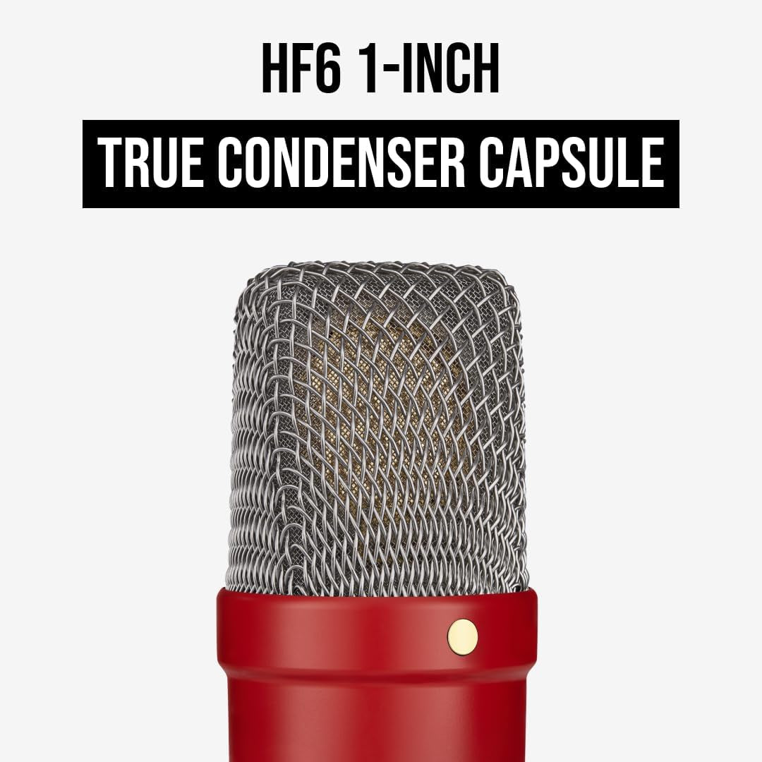 RØDE NT1 Signature Series Large-Diaphragm Condenser Microphone with Shock Mount, Pop Filter and XLR Cable for Music Production, Vocal Recording, Streaming and Podcasting (Red)