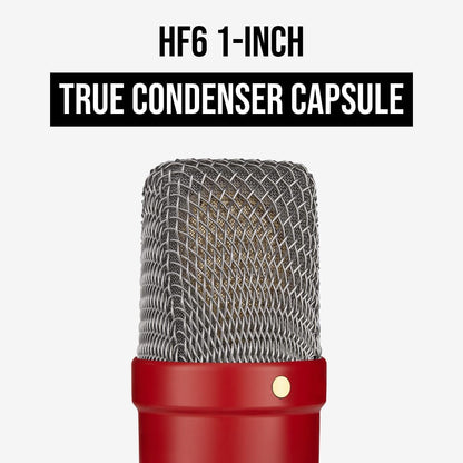 RØDE NT1 Signature Series Large-Diaphragm Condenser Microphone with Shock Mount, Pop Filter and XLR Cable for Music Production, Vocal Recording, Streaming and Podcasting (Red)