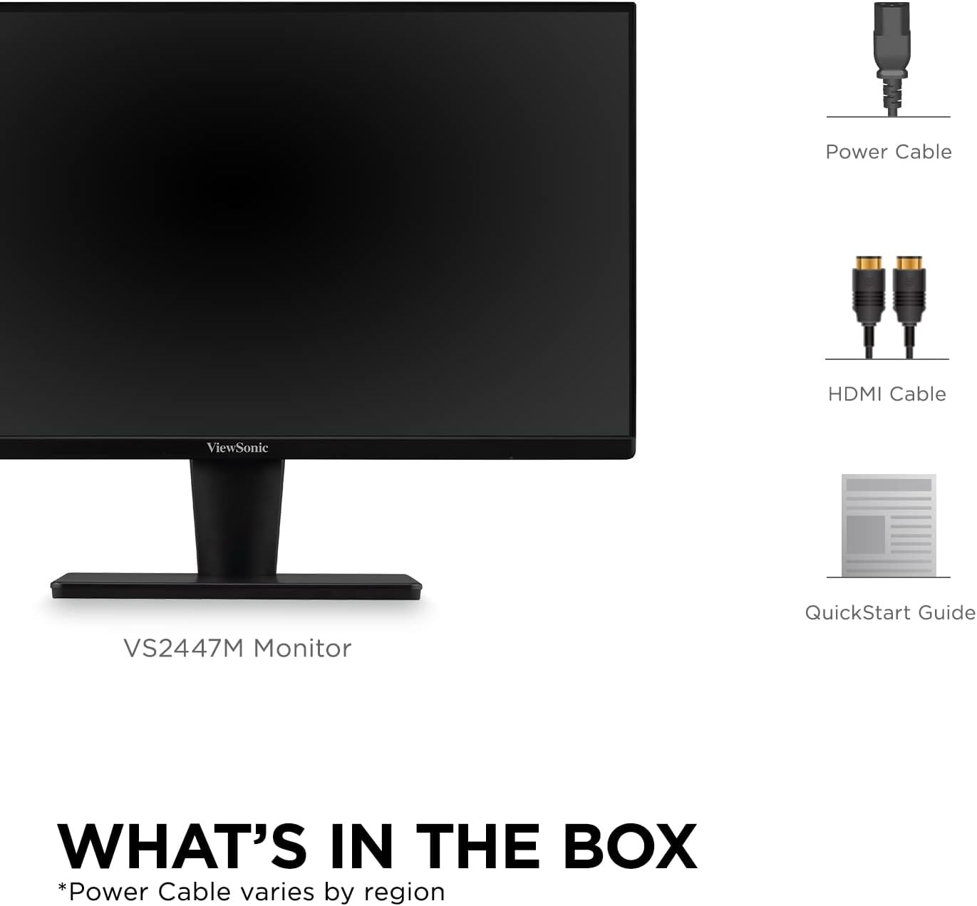 Viewsonic VS2447M 24 Inch 1080P Monitor with 75Hz, Freesync, Thin Bezels, Eye Care, HDMI, VGA Inputs for Home and Office