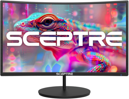 Sceptre Curved 27" FHD 1080P 75Hz LED Monitor HDMI VGA Build-In Speakers, EDGE-LESS Metal Black 2019 (C275W-1920RN)