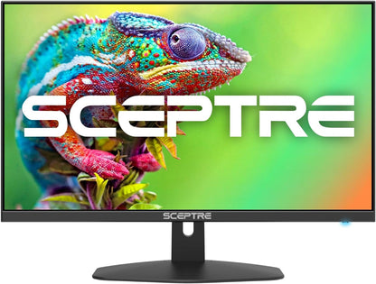 Sceptre New 24-Inch Gaming Monitor 100Hz 1Ms Displayport HDMI X2 100% Srgb AMD Freesync Build-In Speakers, Eye Care Frameless Machine Black 2024 (E248W-FW100T)