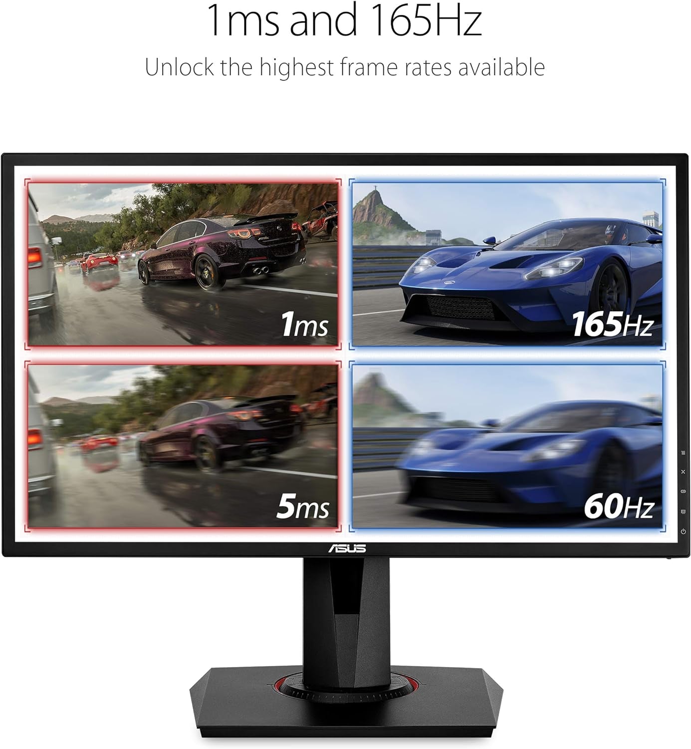 ASUS VG248QG 24" G-SYNC Gaming Monitor 165Hz 1080P 0.5Ms Eye Care with DP HDMI Dvi,Black