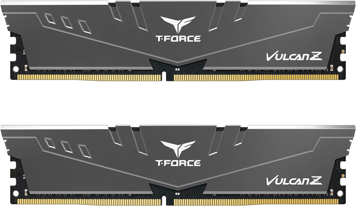 TEAMGROUP T-Force Vulcan Z DDR4 16GB Kit (2X8Gb) 3200Mhz (PC4-25600) CL16 Desktop Memory Module Ram (Gray) - TLZGD416G3200HC16CDC01