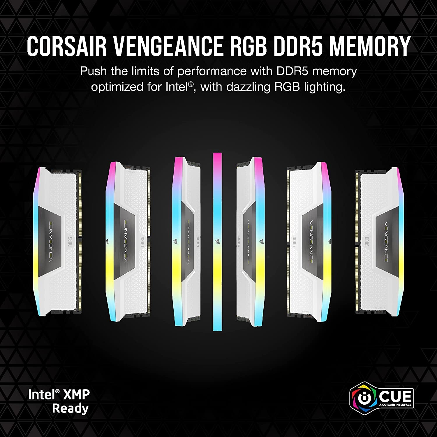 CORSAIR VENGEANCE RGB DDR5 RAM 32GB (2X16Gb) 6200Mhz CL36 Intel XMP Icue Compatible Computer Memory - White (CMH32GX5M2B6200C36W)