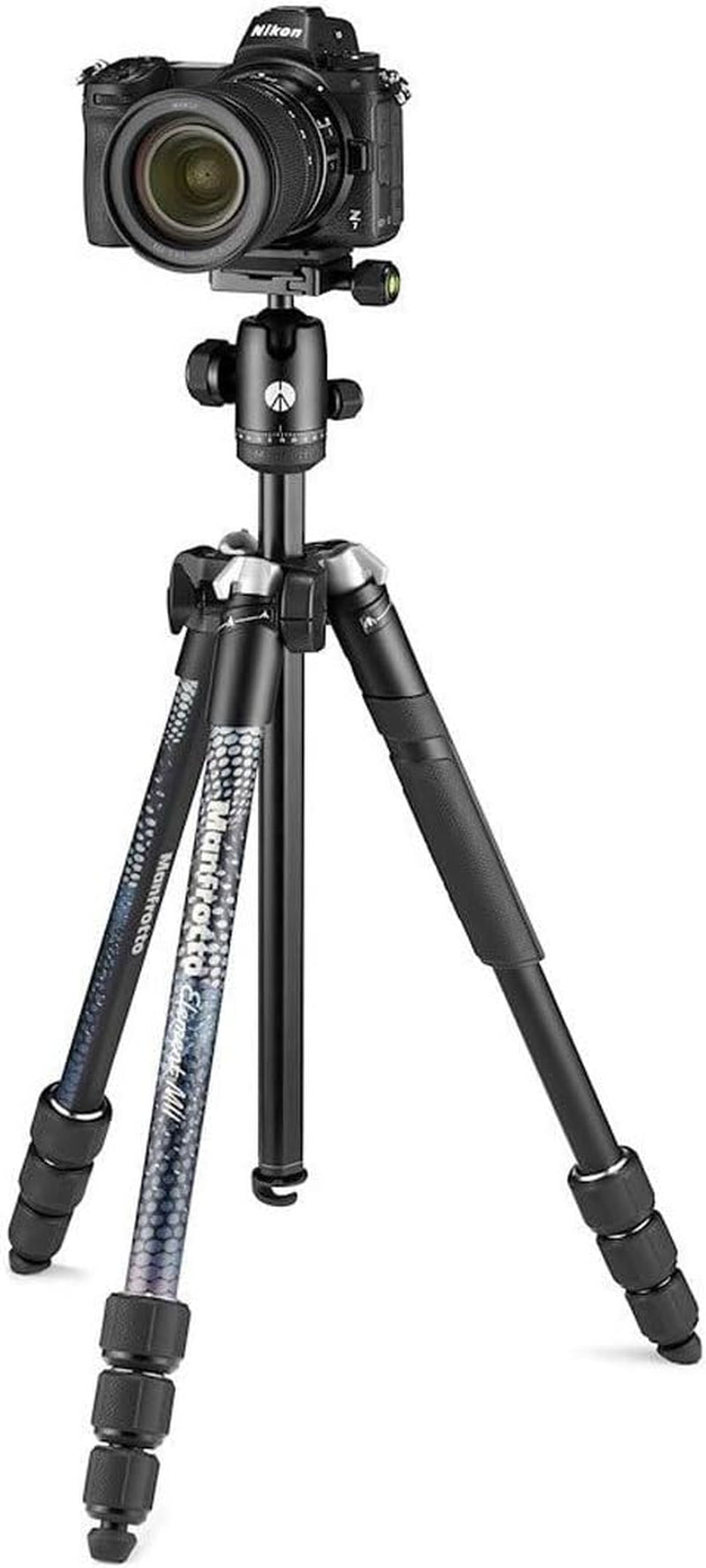 Manfrotto Element MII MKELMII4BK-BH, Lightweight Aluminium Travel Camera Tripod, with Carry Bag, Arca-Compatible Ball Head, 4-Section Legs, Twist Locks, Load up 8Kg, for Mirrorless, Dslr,Black