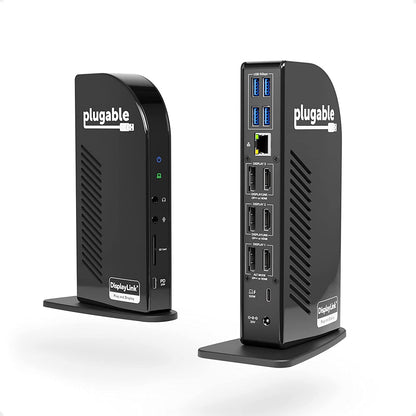 Plugable 4K USB C Docking Station Triple Monitor with 100W Power Delivery | USB C Dock for Windows and Mac, Thunderbolt 3/4 | Driver Required | 3X HDMI and 3X Displayport (UD-ULTC4K)