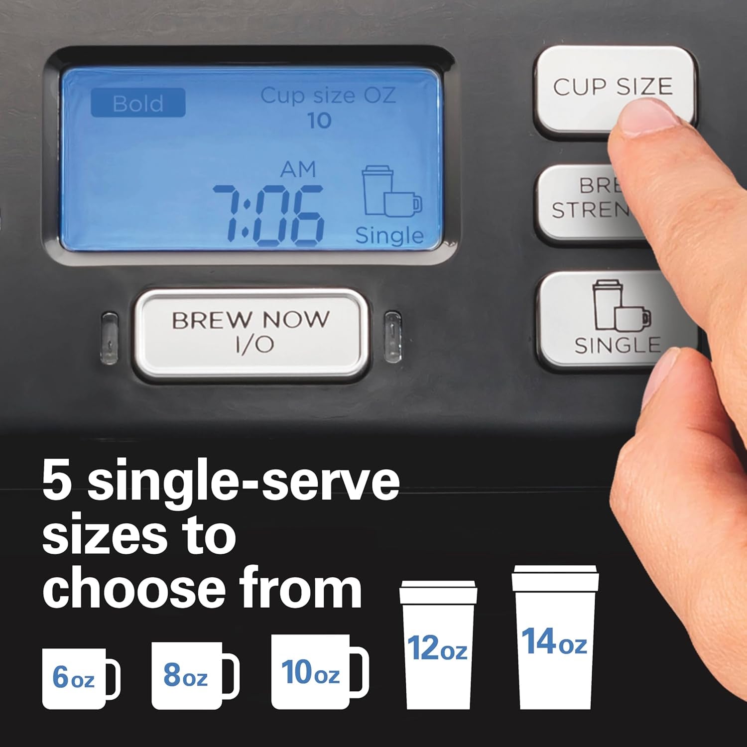 Hamilton Beach Flexbrew Trio 2-Way Coffee Maker, Compatible with K-Cup Pods or Grounds, Combo, Single Serve & Full 12C Pot, Black - Fast Brewing (49902)