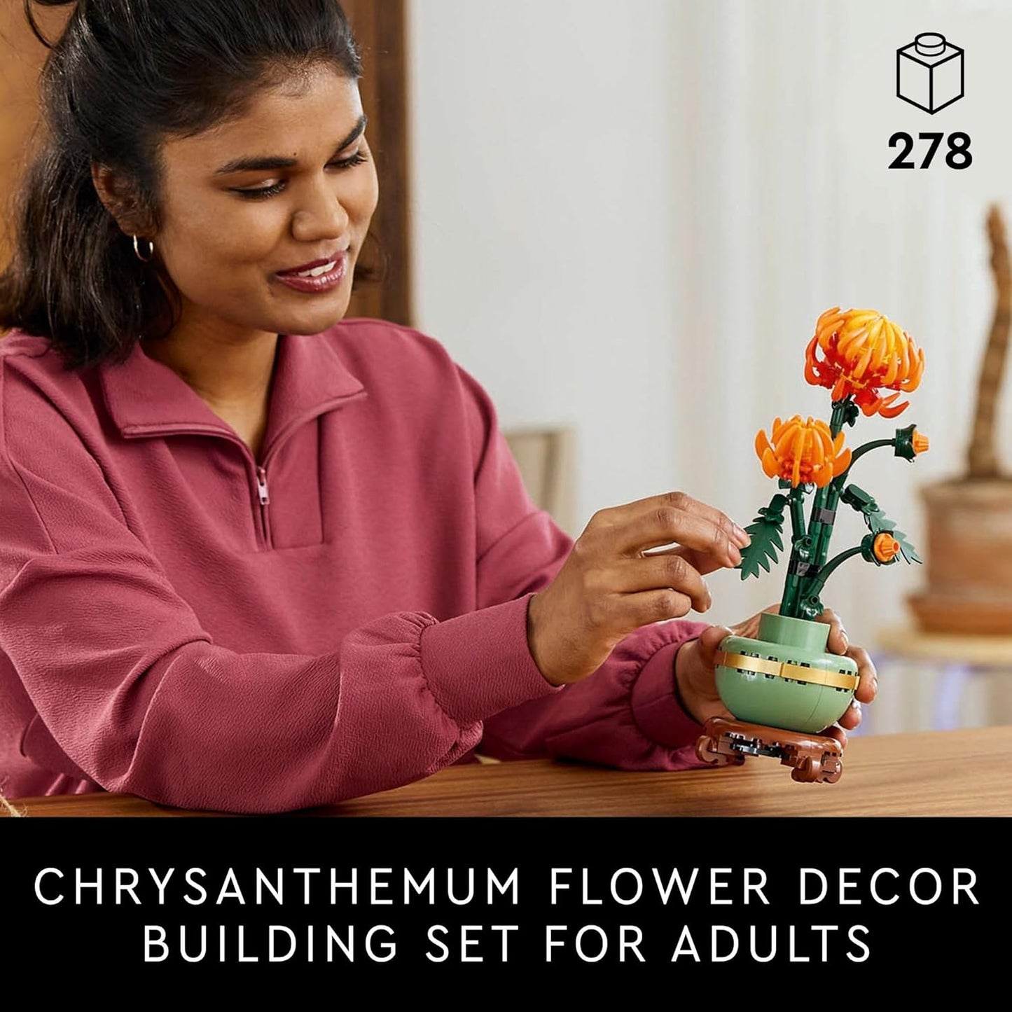 LEGO Icons Chrysanthemum Building Set for Adults Ages 18+ - Artificial Flowers for Dinner Table Centerpieces & Christmas Decorations - Gift Idea for Mom, Dad, & Significant Other - 10368