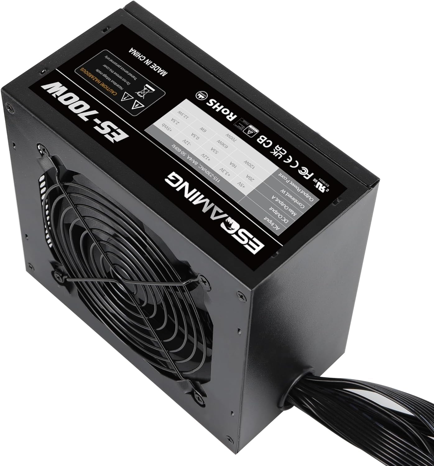 700W ATX Power Supply Non Modular PSU with 4+4 Pin Connectors Auto-Thermally Controlled 120Mm Fan, 115/220V Switch