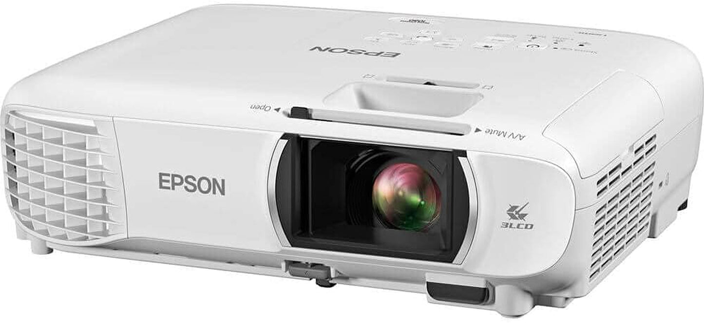 Epson Home Cinema 1080 3-Chip 3LCD 1080P Projector, 3400 Lumens Color & White Brightness, Streaming/Gaming/Home Theater, Built-In Speaker, Auto Picture Skew, 16,000:1 Contrast, Dual Hdmi-White, Medium