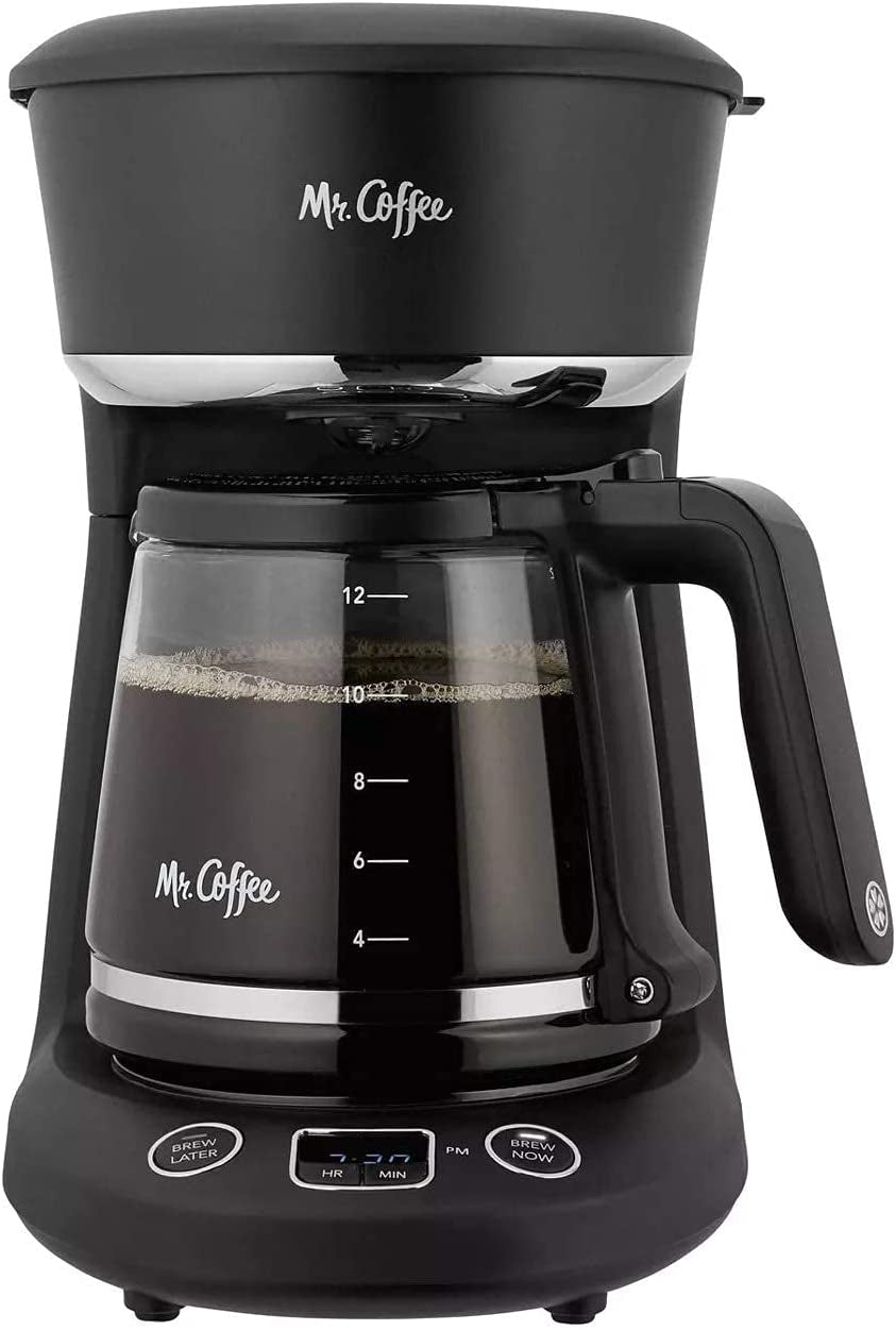 Mr. Coffee 12-Cup Programmable Coffeemaker, Brew Now or Later