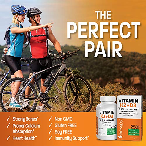 Bronson Vitamina K2 MK-7 + D3 120 Cápsulas | Non-GMO