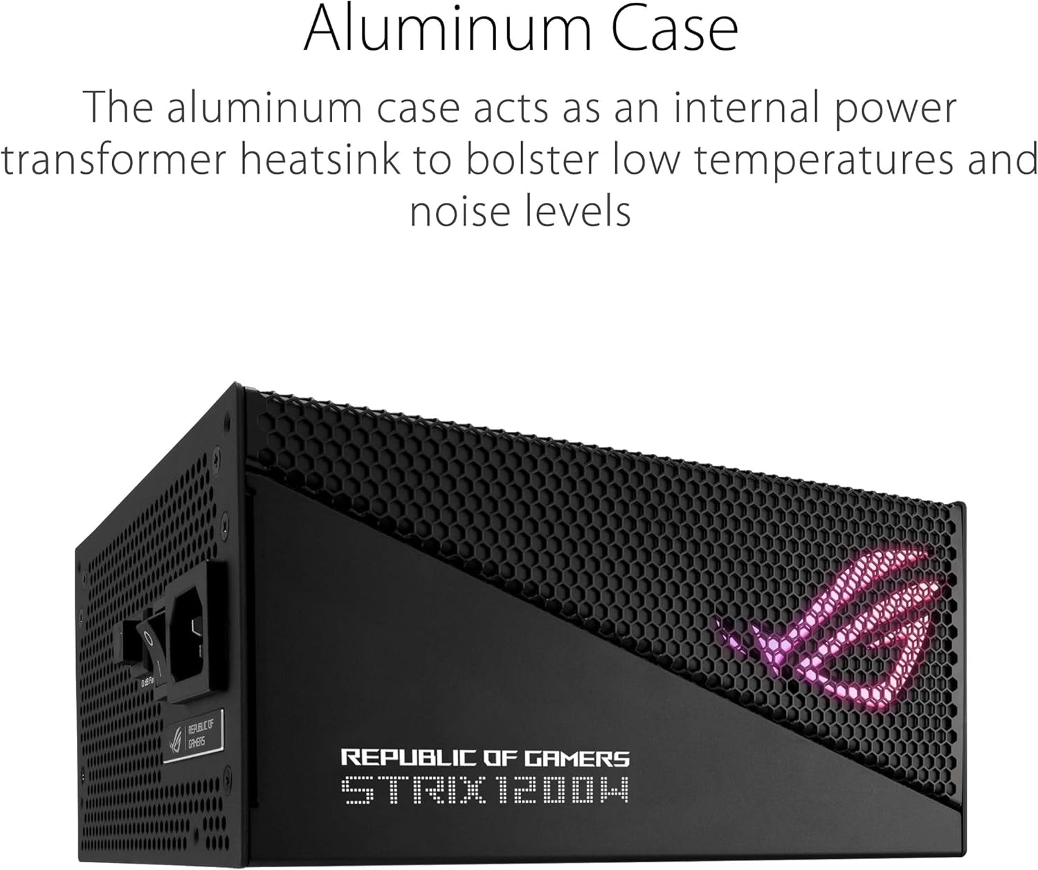 ASUS ROG Strix 1200W Gold Aura Edition (Fully Modular Power Supply, 80+ Gold Certified, ATX 3.0, Cybenetics Lambda A+ Certification, Pcie Gen 5.0 Ready, Axial-Tech Fan, Aura Sync, 10 Year Warranty)