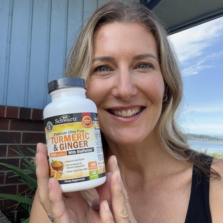 Turmeric and Ginger Supplement with Bioperine - 2000Mg High Absorption, 95% Curcuminoids - Non-Gmo, Gluten-Free Turmeric Supplement for Joint and Immune Support - 160 Capsules