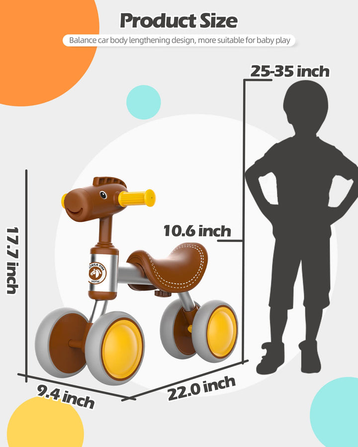 Bicicleta de equilibrio PerKidern diseño caballo 4 ruedas para bebes