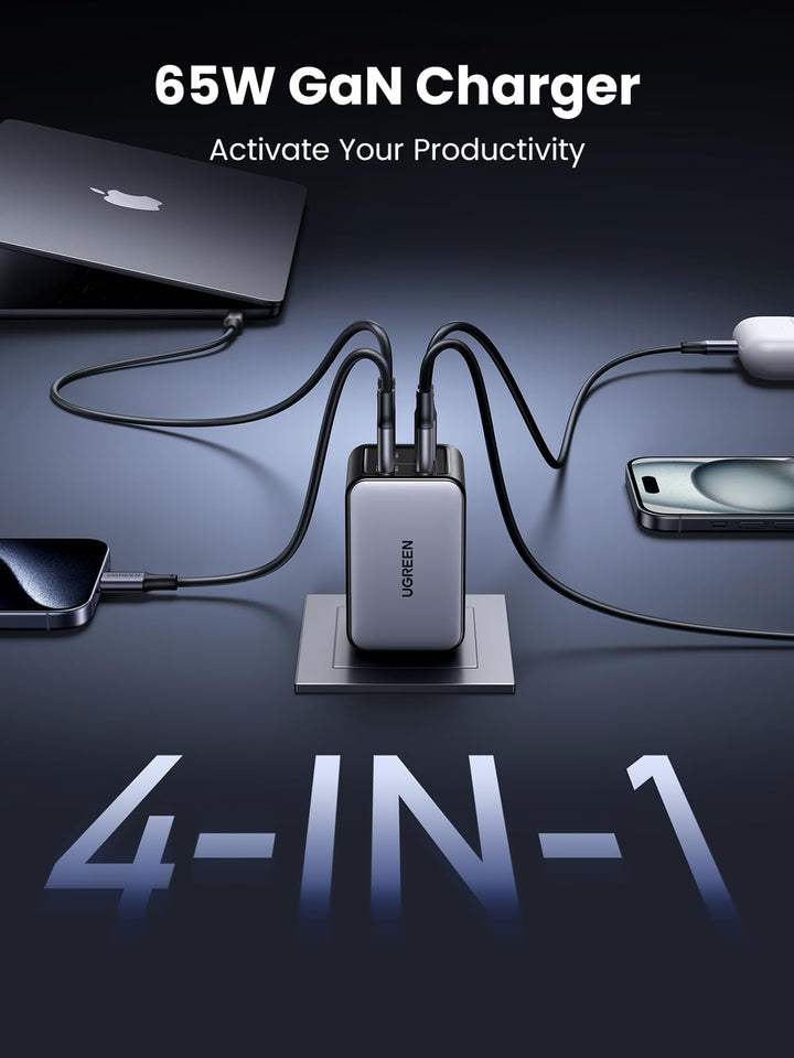 UGREEN Nexode cargador rapido 65W GaN 4 puertos USB-C