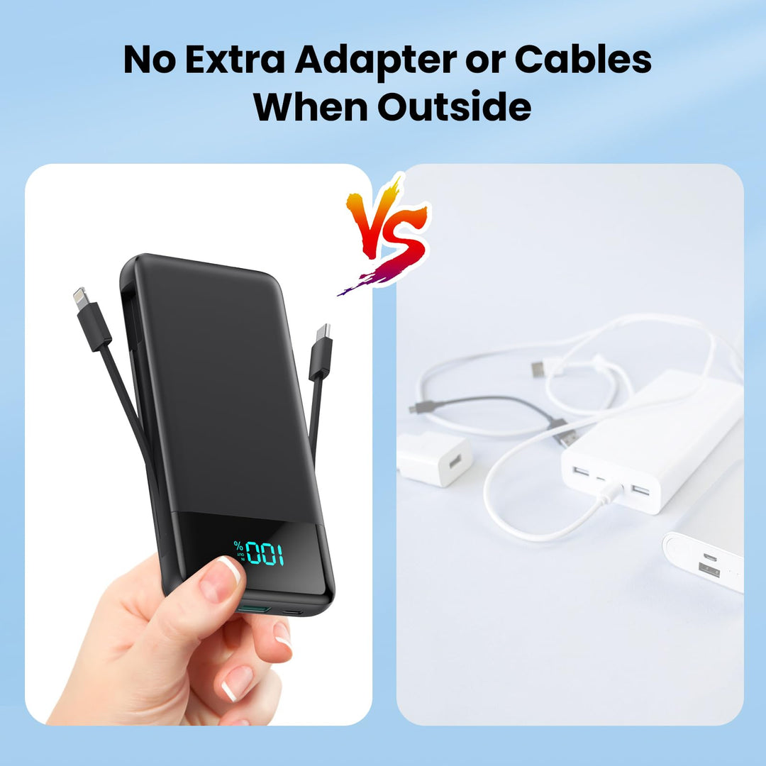 Fochew Power Bank 13800 mAh con enchufe y carga rápida USB-C