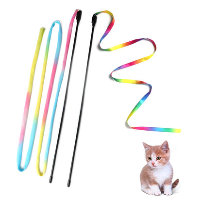 Set MJYPET CWT-2 Varitas Interactivas con Cintas Arcoiris para Gatos