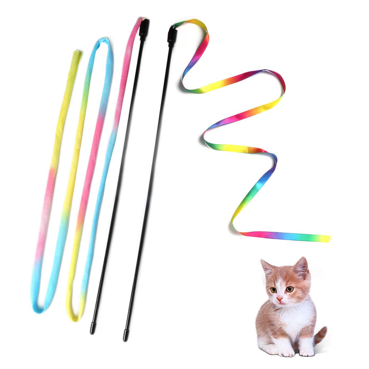 Set MJYPET CWT-2 Varitas Interactivas con Cintas Arcoiris para Gatos