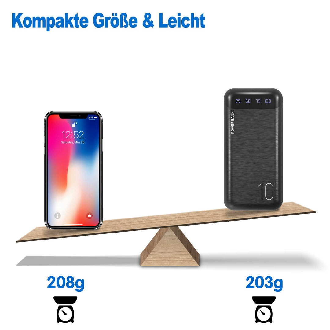 YOBON Power Bank 10000 mAh con pantalla LED y doble salida USB