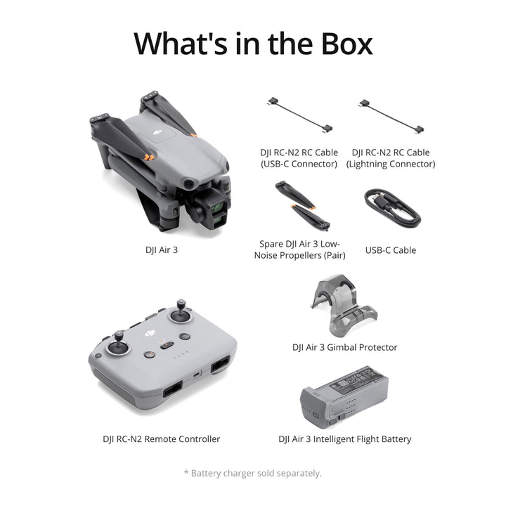 DJI Air 3 (RC-N2) – Dron Cámara Dual 4K/60fps 48 MP