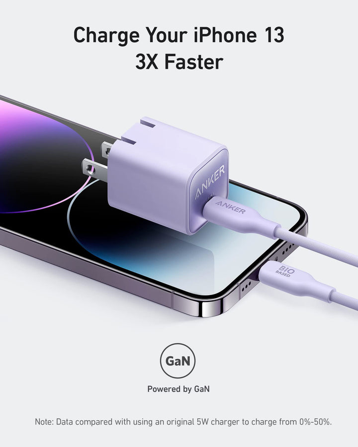 Cargador Anker Nano 30W USB-C Rapido Plegable Blanco