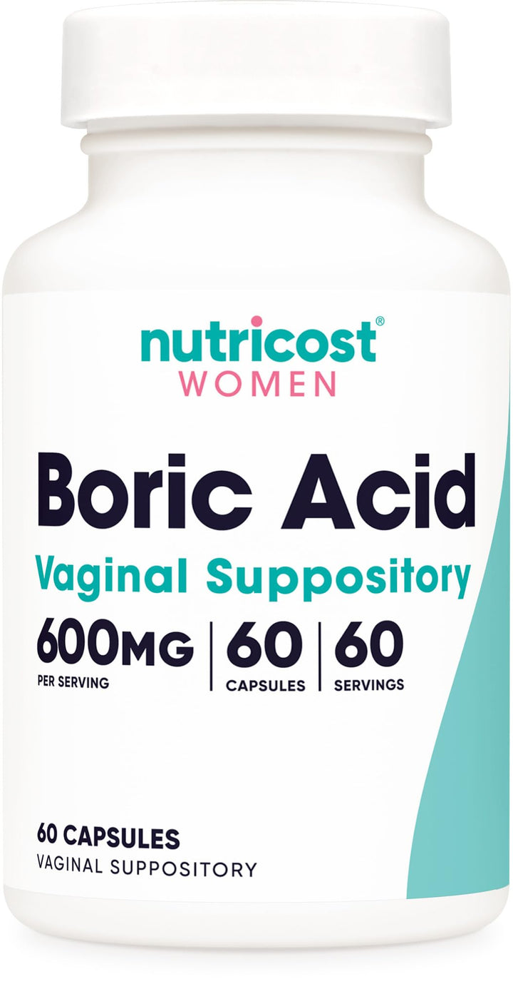 Nutricost acido Borico 600 mg - 60 capsulas (Supositorio vaginal)
