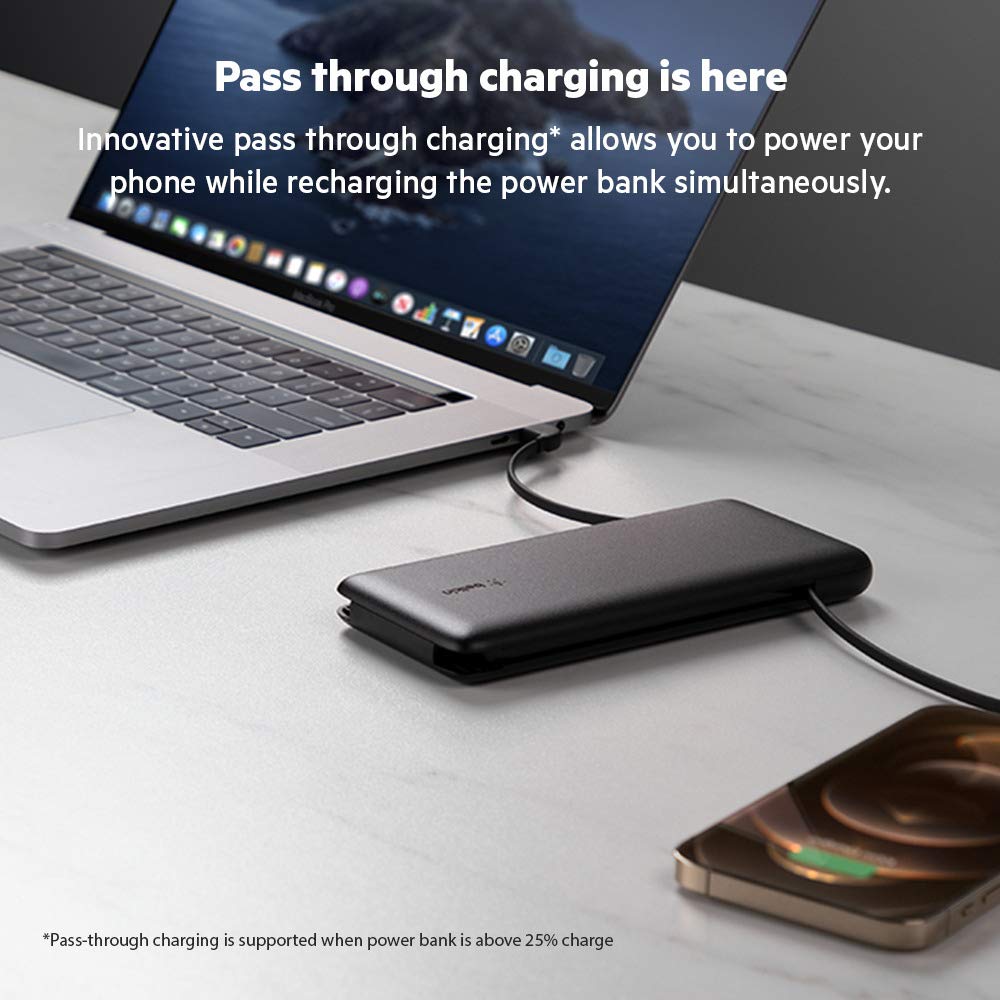 Belkin Power Bank 10000 mAh 23W con cables integrados USB-C y Lightning