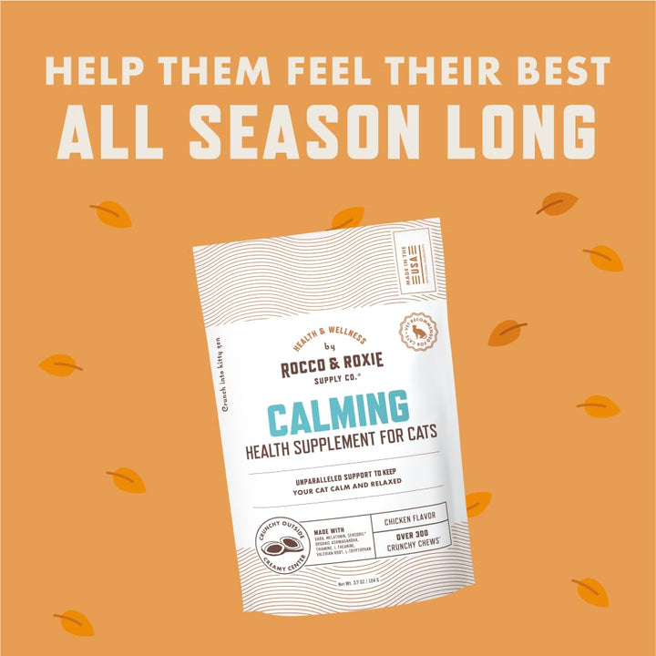 Suplemento calmante Rocco & Roxie gatos melatonina sabor pollo