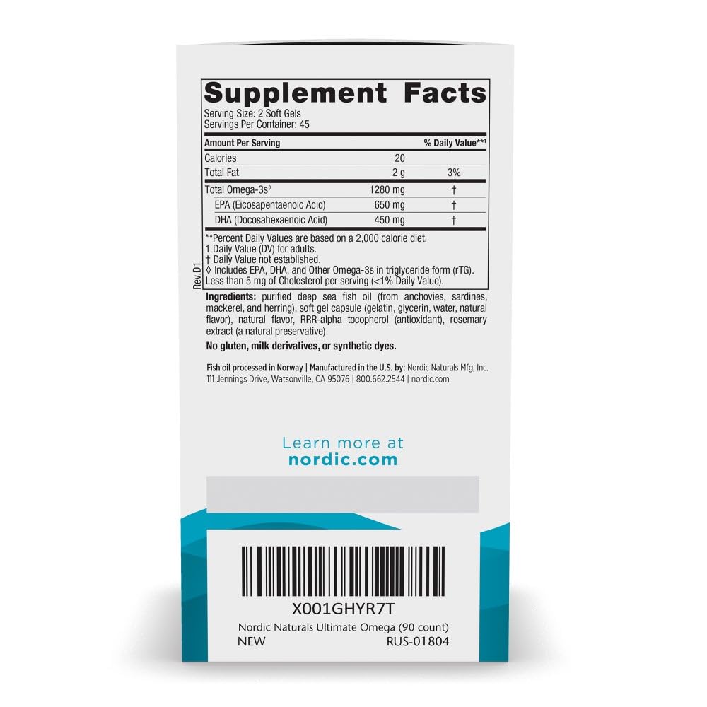 Nordic Naturals Ultimate Omega 90 Capsulas | Omega-3 Alta Potencia