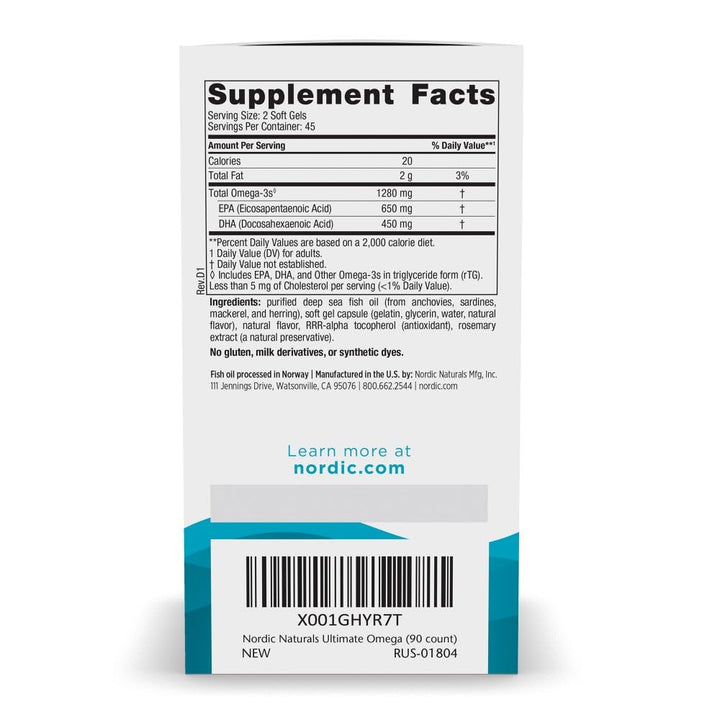 Nordic Naturals Ultimate Omega 90 Capsulas | Omega-3 Alta Potencia