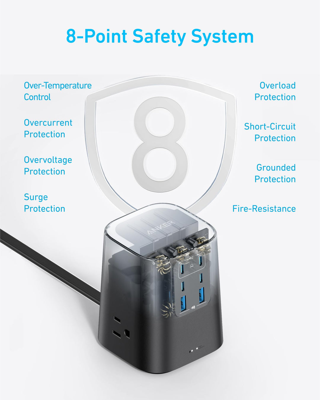 Anker estacion de carga 100W 9 en 1 con puertos USB-C y AC