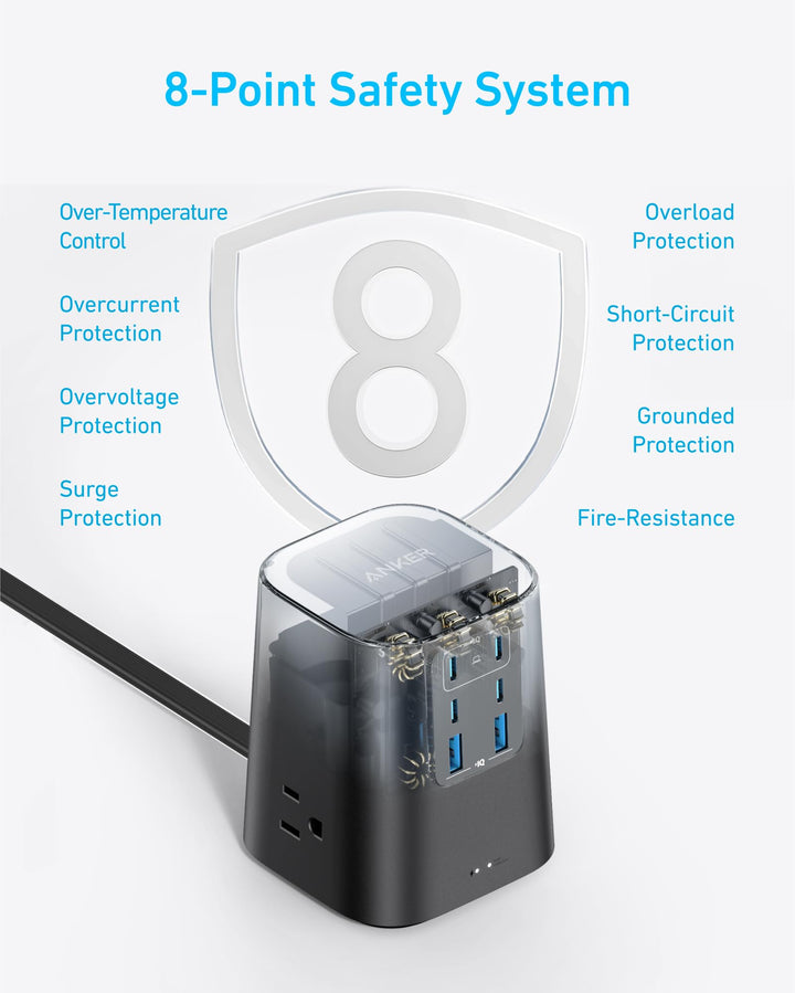 Anker estacion de carga 100W 9 en 1 con puertos USB-C y AC