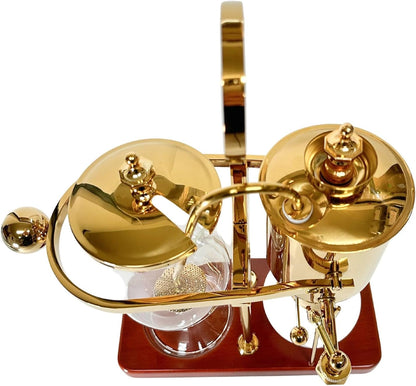 Nispira Belgium Royal Family Balance Syphon Unique Gravity Vintage Coffee Maker Vacuum Brewing System Gold 500 Ml