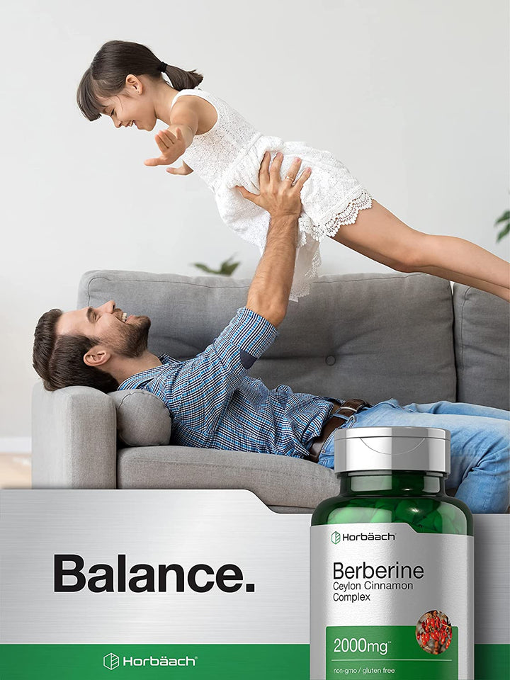 Horbaach Berberine plus Ceylon Cinnamon | 2000Mg | 120 Veggie Capsules | Vegetarian, Non-Gmo & Gluten Free Supplement | Berberine Complex